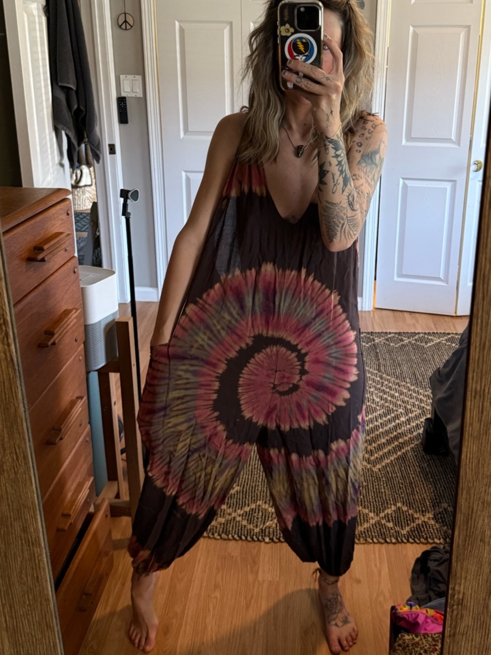 Hippie tie dye jumpsuit